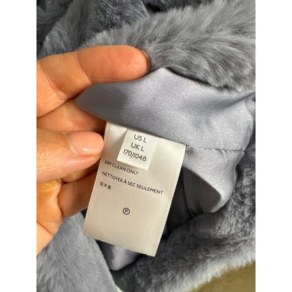Free People Solid Kate Faux Fur Coat in the Sky in Gray/Blue, Size Large - Picture 6 of 8